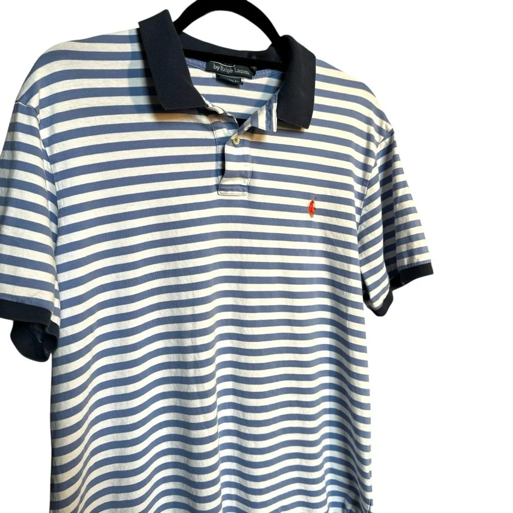 Polo Ralph Lauren‎ Mens Collar Shirt Striped with Orange Pony Logo XL